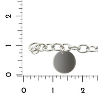 Sterling Silver Charm Bracelet with Round Disc