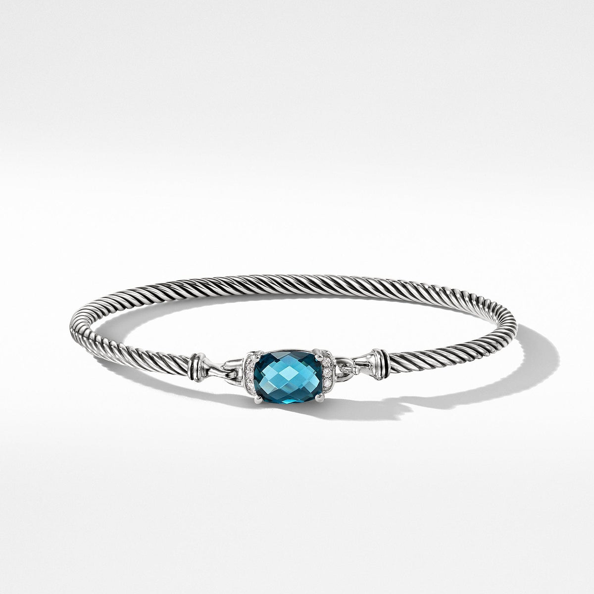 Petite Wheaton Bracelet with Hampton Blue Topaz and Diamonds