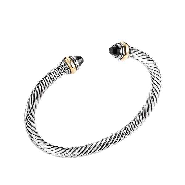 Cable Classic Bracelet with Black Onyx and Gold