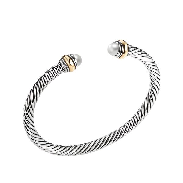 Cable Classic Bracelet with Pearl and Gold
