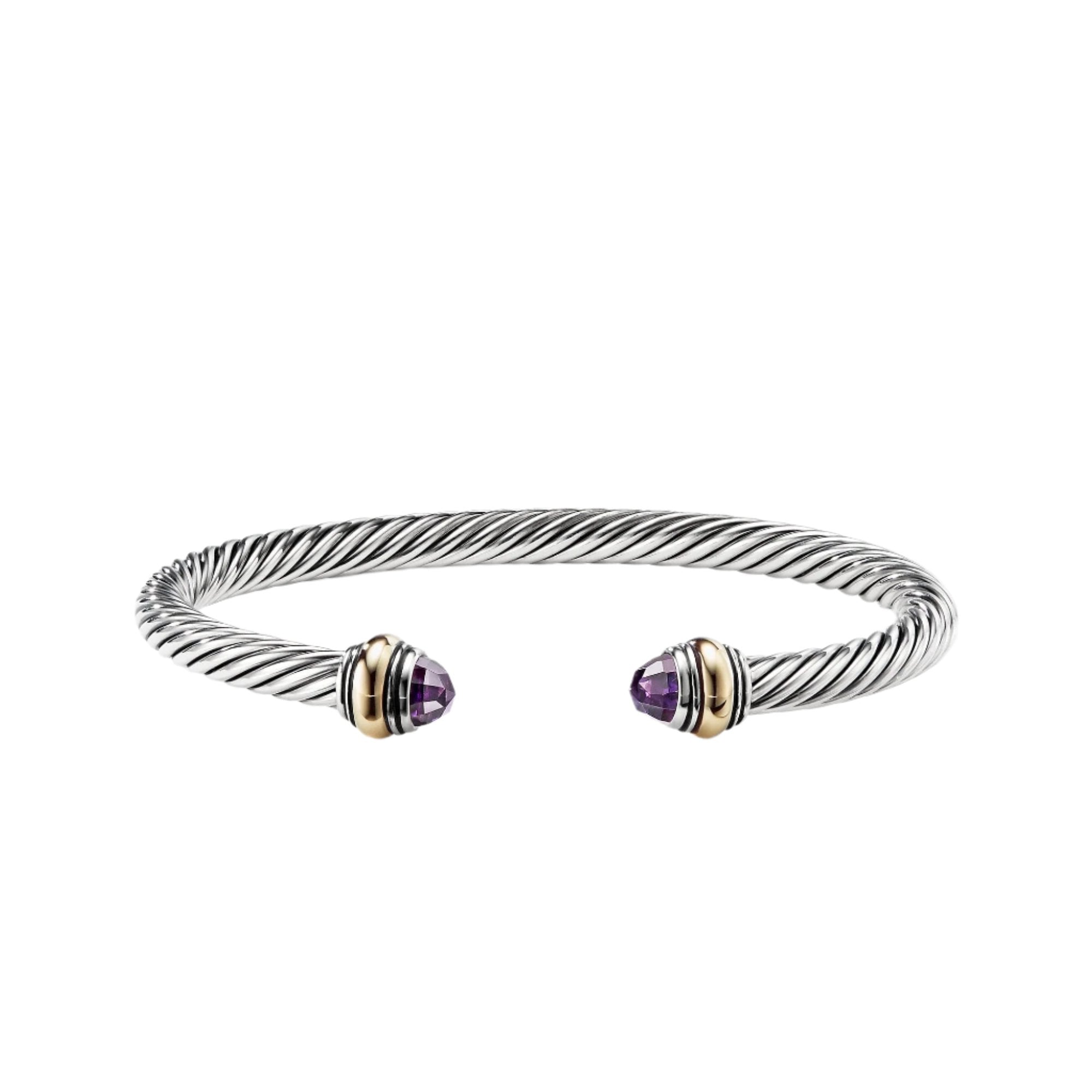 Cable Classic Bracelet with Amethyst and Gold