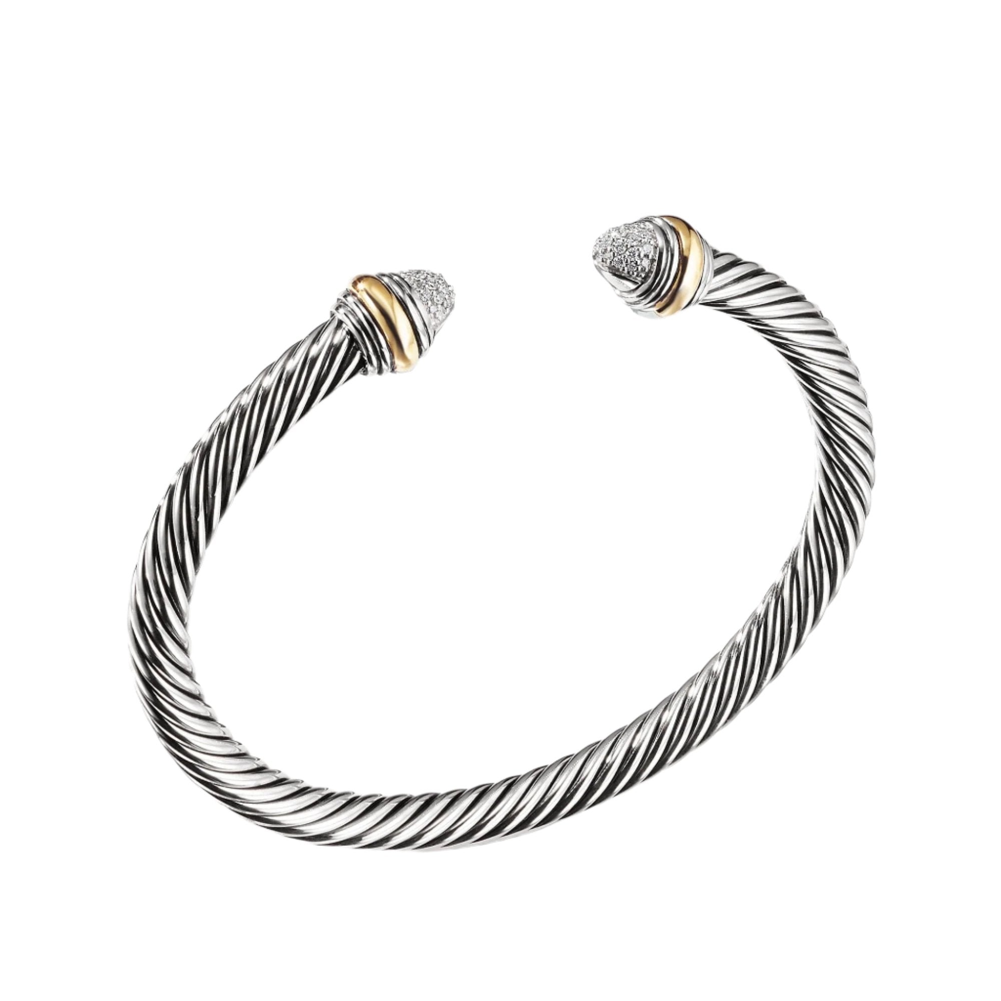 Cable Classics Collection® Bracelet with Diamonds and 14K Gold