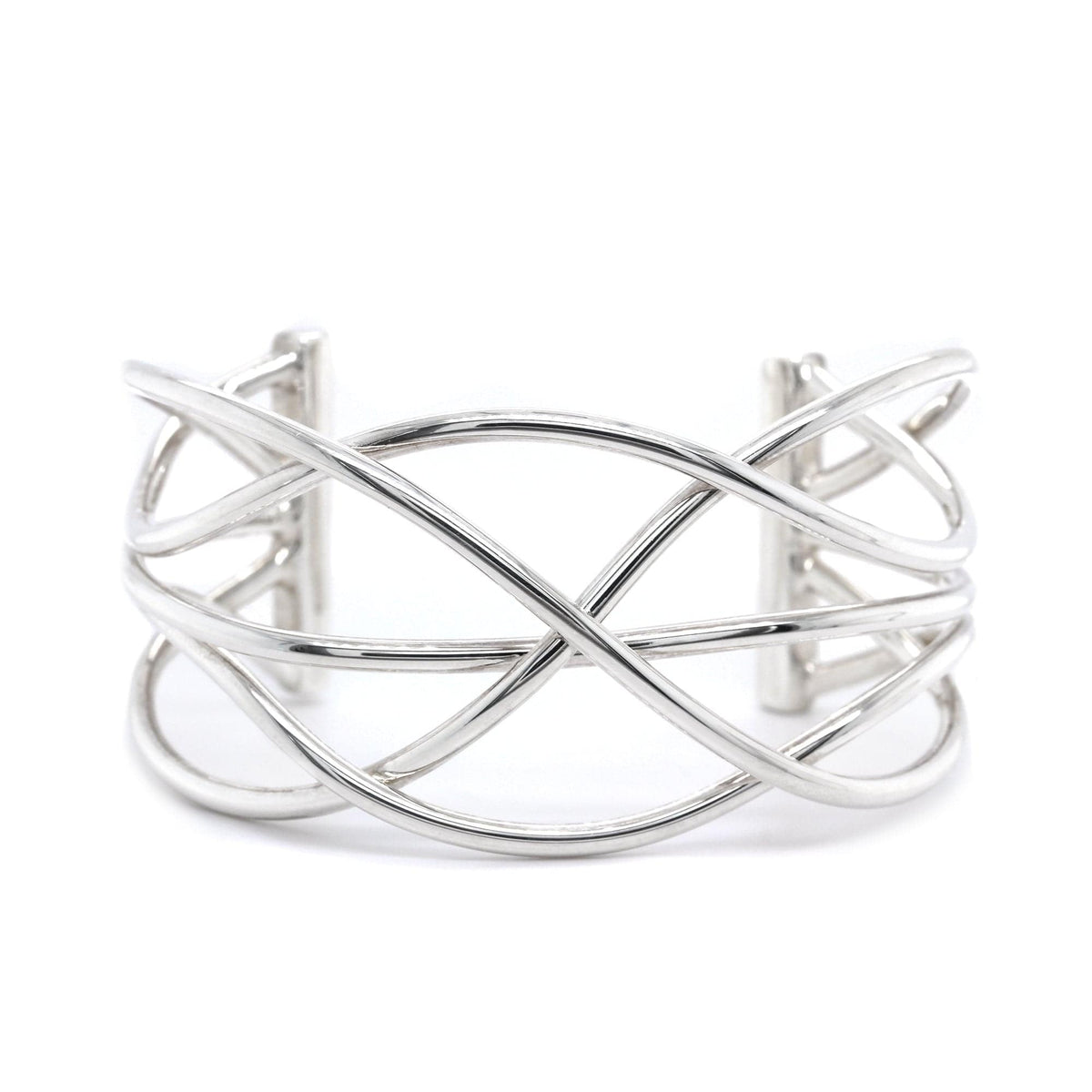 Sterling Silver Crisscross Cuff Bracelet