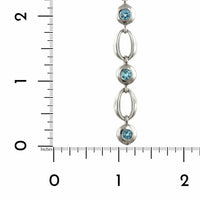 Sterling Silver Blue Topaz Link Bracelet