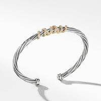 Helena Center Station Bracelet with Diamonds and 18K Gold, 4mm