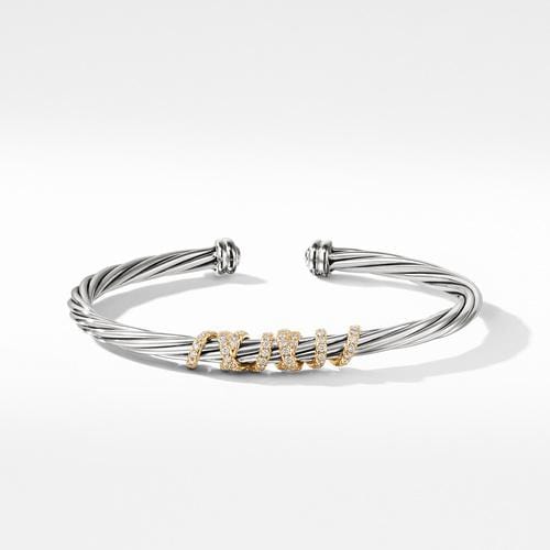 Helena Center Station Bracelet with Diamonds and 18K Gold, 4mm