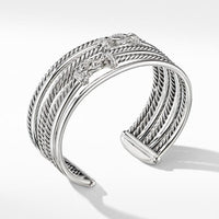Buckle Crossover Cuff Bracelet with Diamonds