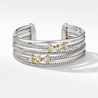 Buckle Crossover Cuff Bracelet with 18K Yellow Gold