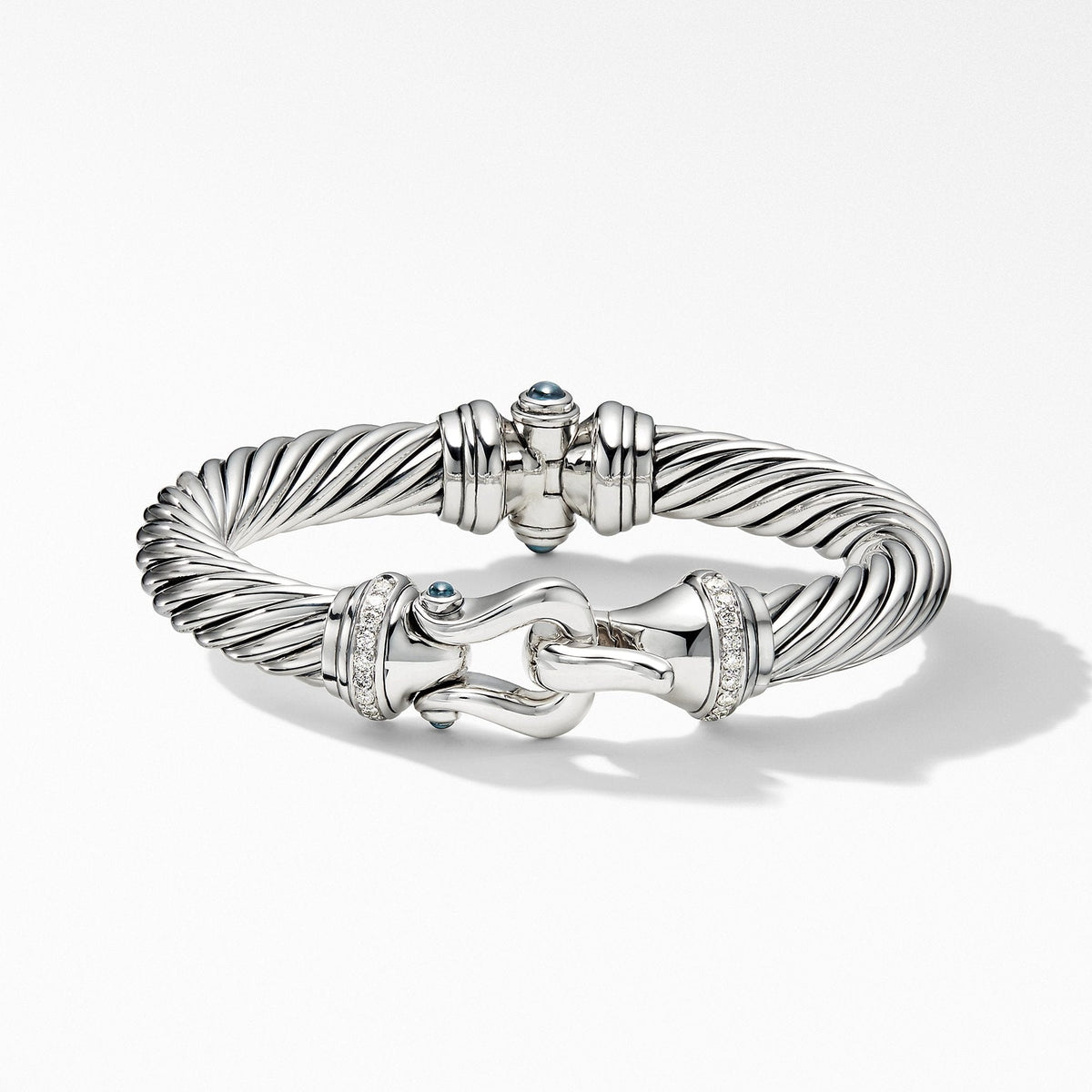 Cable Buckle Bracelet with Hampton Blue Topaz and Diamonds