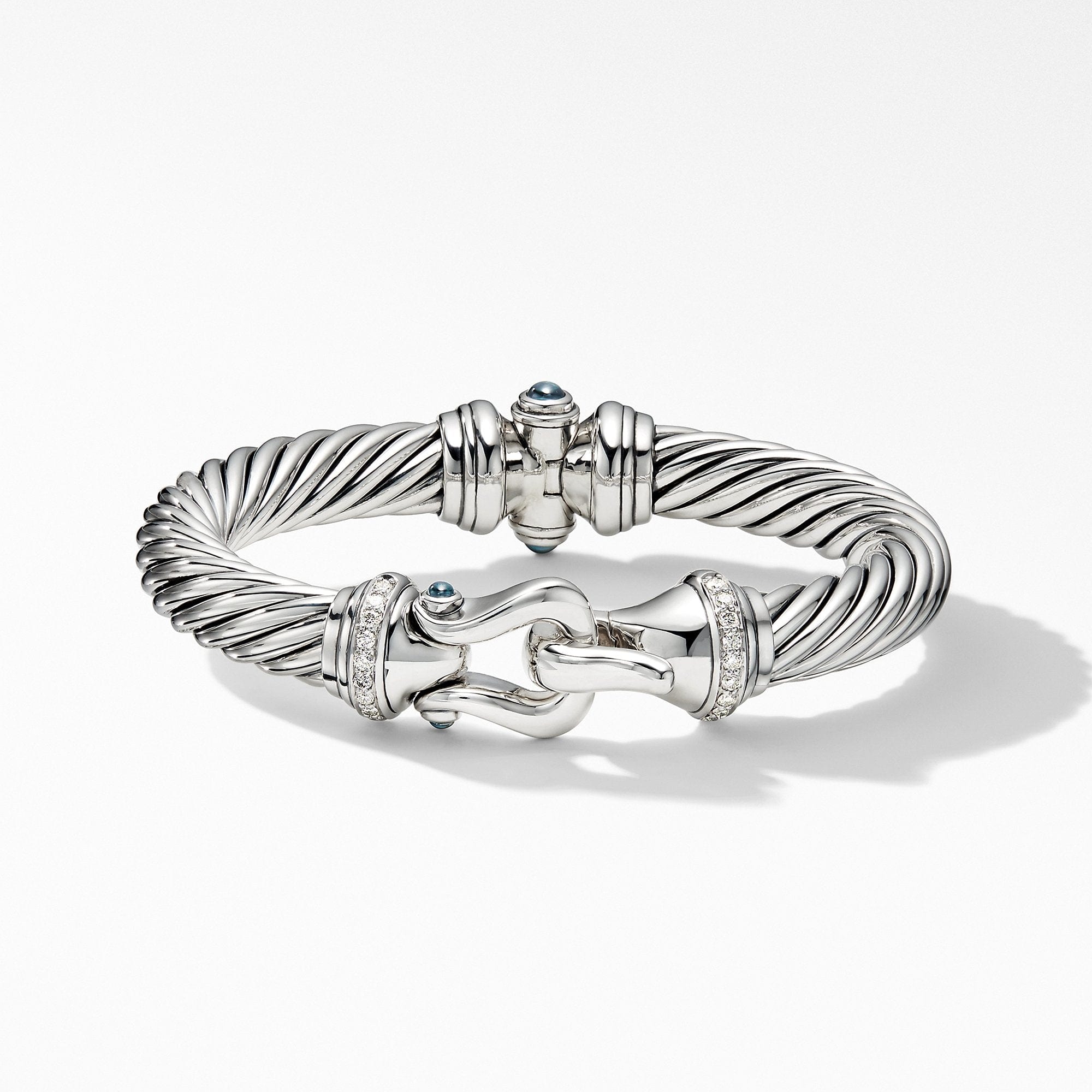 Cable Buckle Bracelet with Hampton Blue Topaz and Diamonds