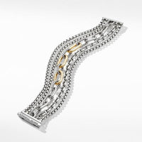 Multi-Row Chain Bracelet with 18K Yellow Gold