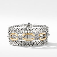 Multi-Row Chain Bracelet with 18K Yellow Gold