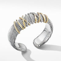 Helena Cuff Bracelet with 18K Yellow Gold and Diamonds