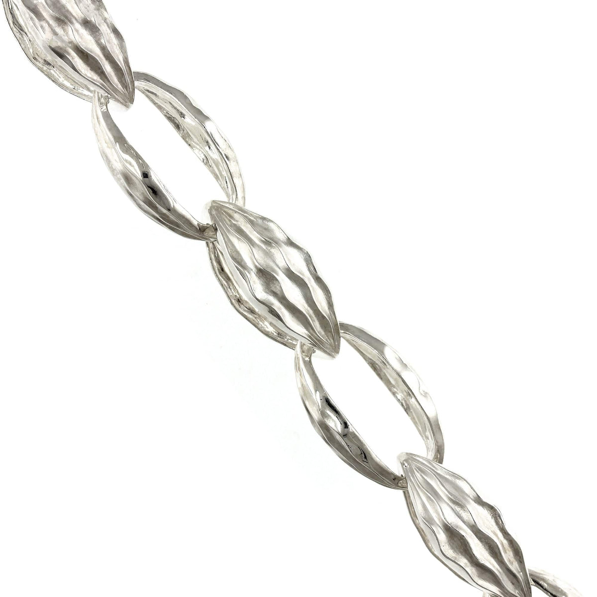 Sterling Silver Wave Open Link Bracelet