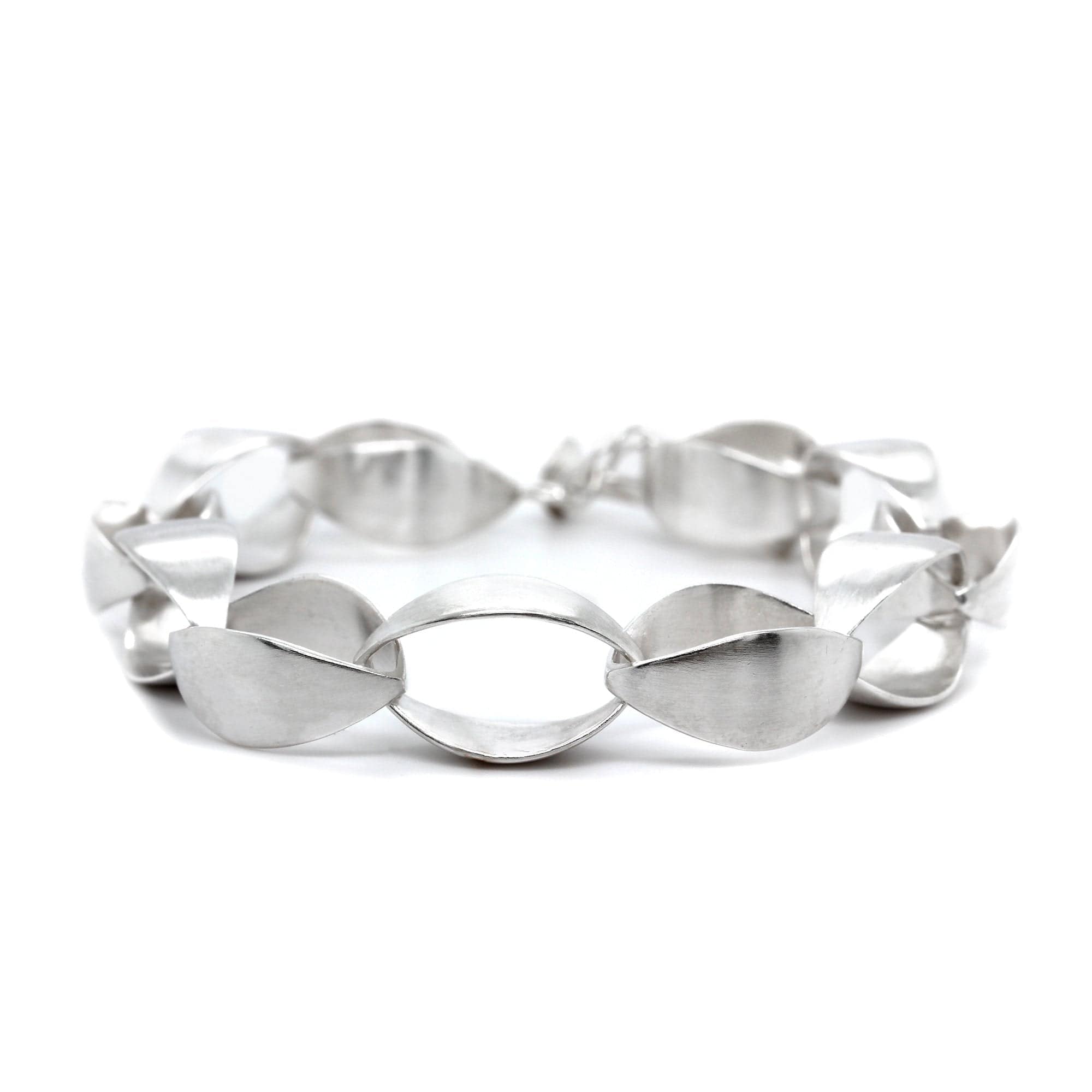 Sterling Silver Satin Link Bracelet