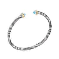 Cable Classic Bracelet with Blue Topaz and 18K Yellow Gold