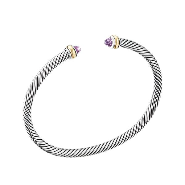 Cable Classic Bracelet with Amethyst and 18K Yellow Gold