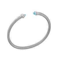 Cable Classic Bracelet with Blue Topaz and Diamonds