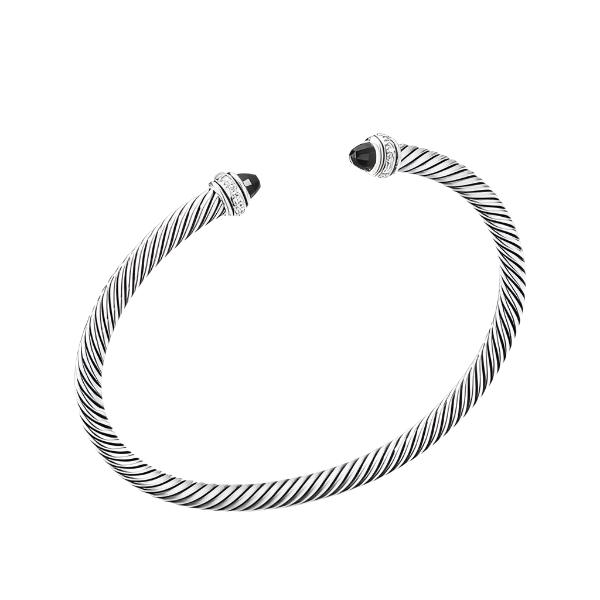 Cable Classic Bracelet with Black Onyx and Diamonds