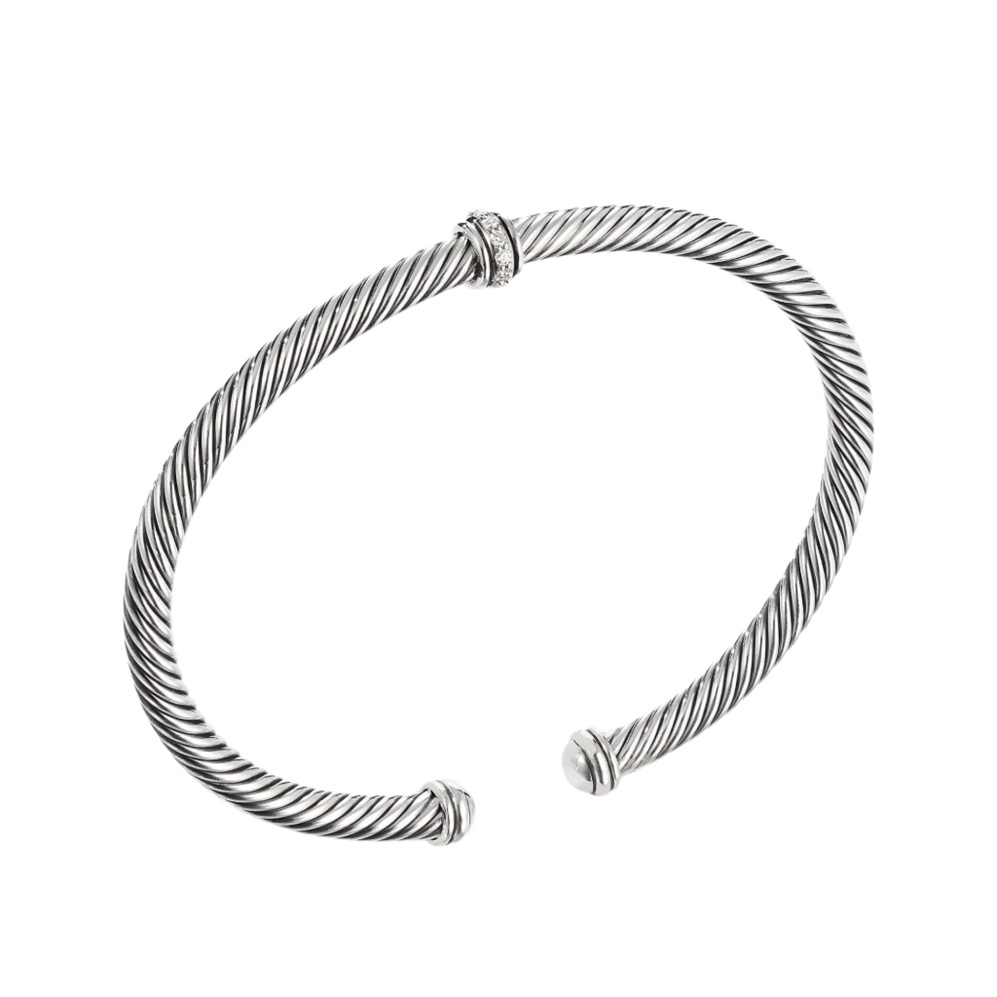 Cable Classic Center Station Bracelet with Diamonds