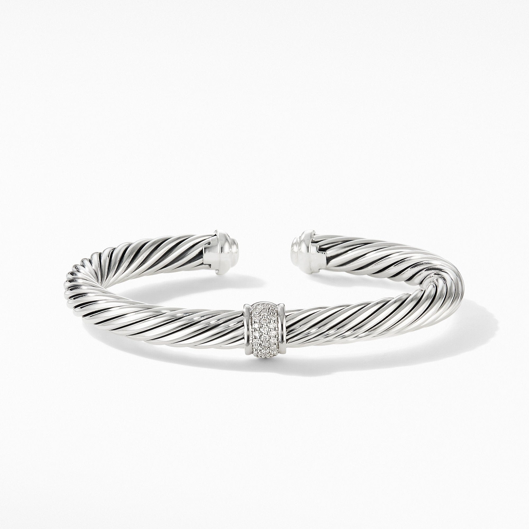 Cable Classic Center Station Bracelet with Pavé Diamonds