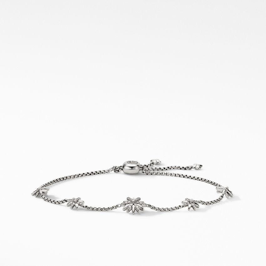 Petite Starburst Station Chain Bracelet with Pavé Diamonds