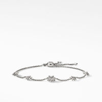 Petite Starburst Station Chain Bracelet with Pavé Diamonds