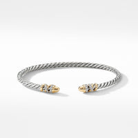 Petite Helena Open Bracelet with 18K Yellow Gold Domes and Diamonds