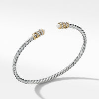 Petite Helena Open Bracelet with Pearls, 18K Yellow Gold and Diamonds