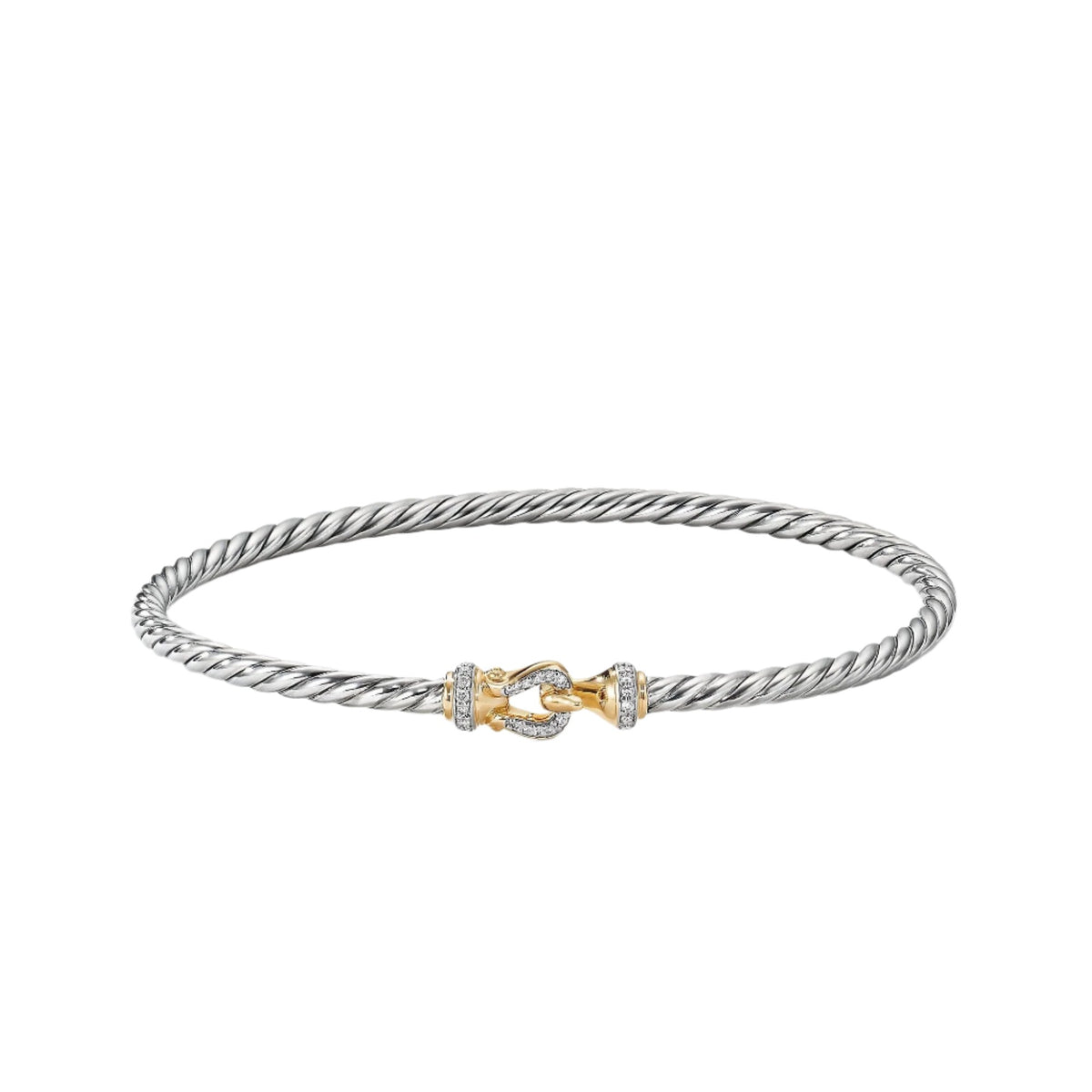 Cable Buckle Collection® Bracelet with 18K Yellow Gold and Diamonds