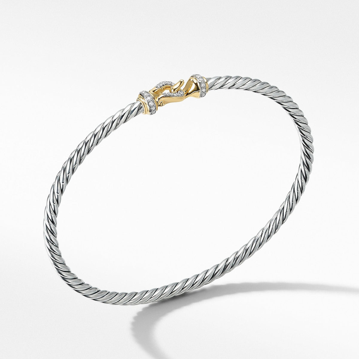 Cable Buckle Collection® Bracelet with 18K Yellow Gold and Diamonds