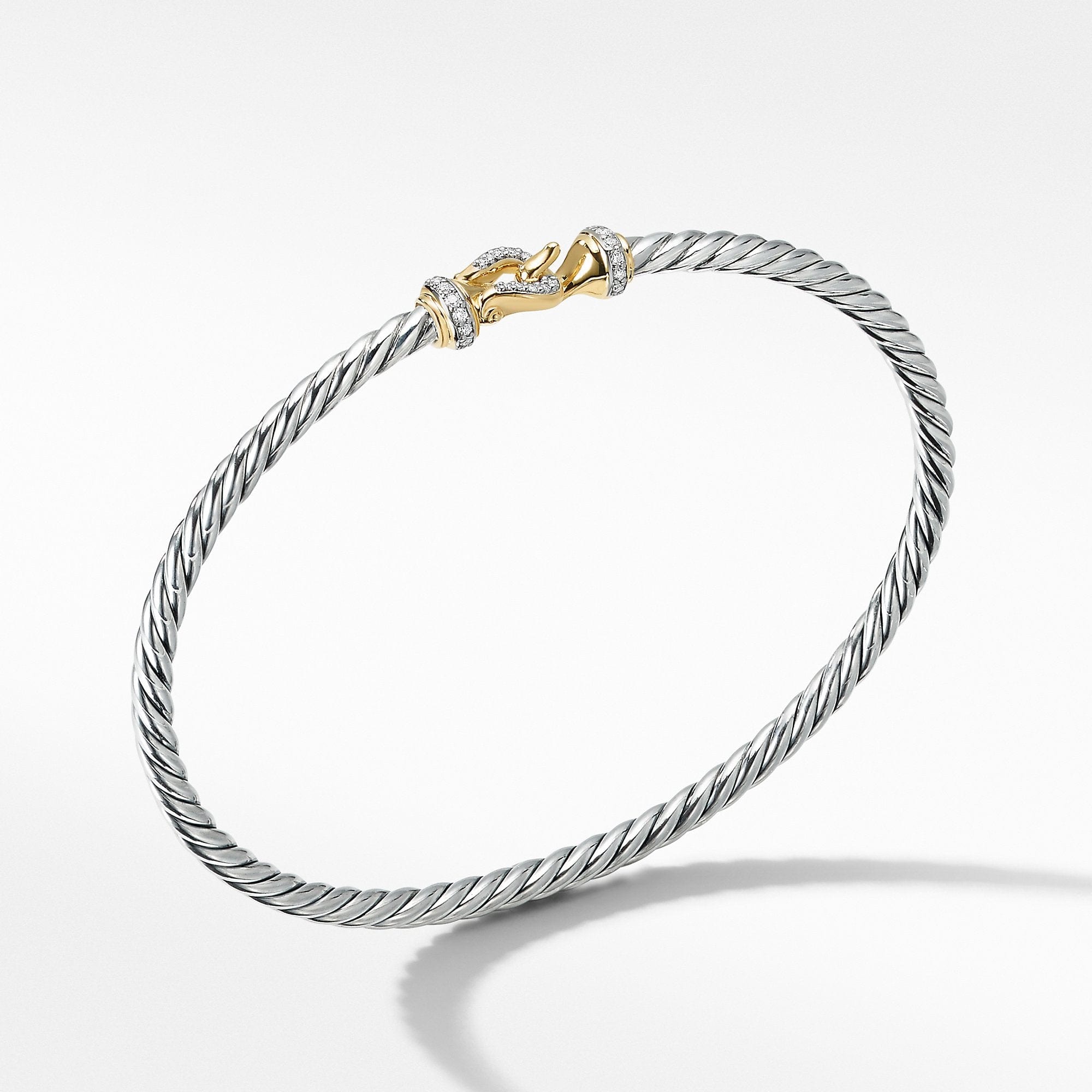 Cable Buckle Collection® Bracelet with 18K Yellow Gold and Diamonds
