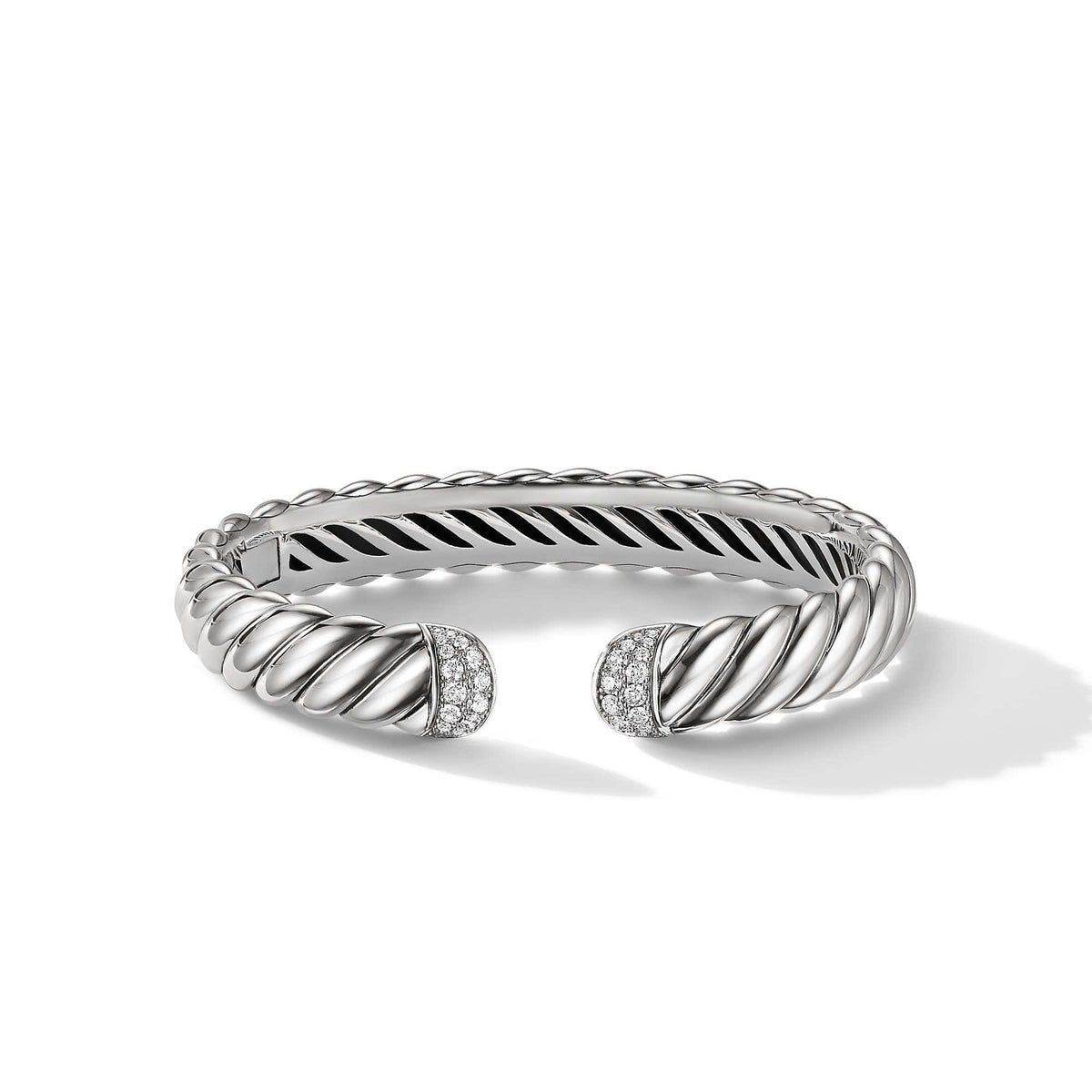 Sculpted Cable Cuff Bracelet with Pavé Diamonds