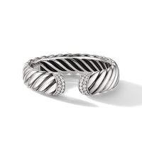 Sculpted Cable Cuff Bracelet with Pavé Diamonds