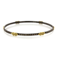 Armenta 18K Yellow Gold and Sterling Silver Champagne Diamond Bangle