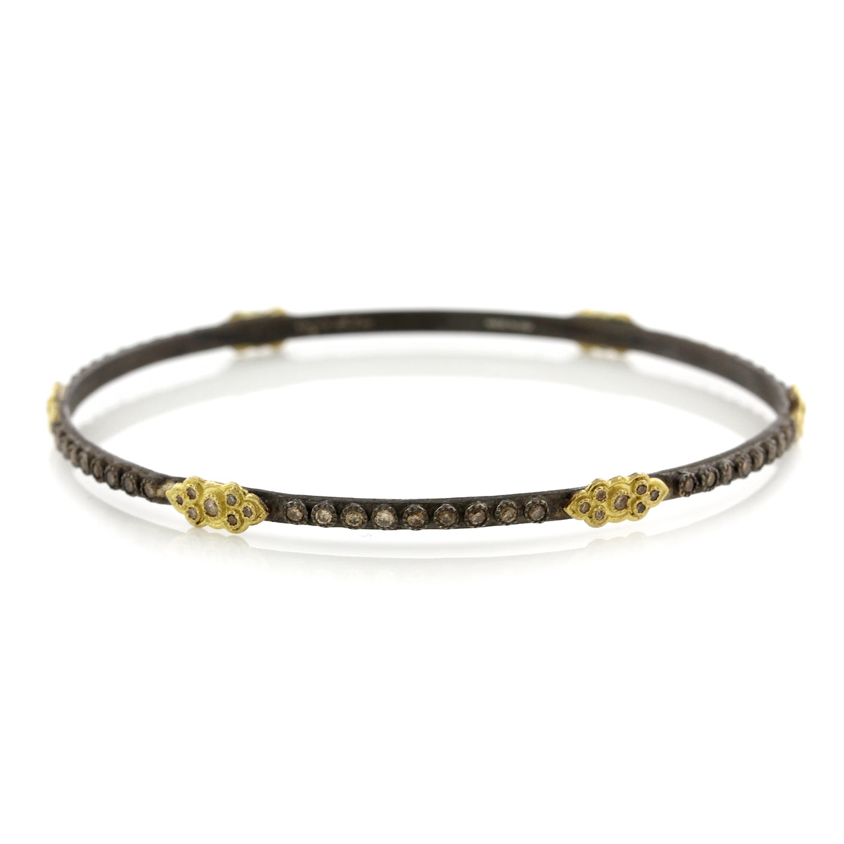 Armenta 18K Yellow Gold and Sterling Silver Champagne Diamond Bangle