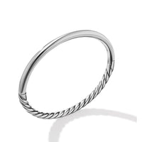 Sculpted Cable and Smooth Bangle Bracelet, Sterling Silver, Long's Jewelers