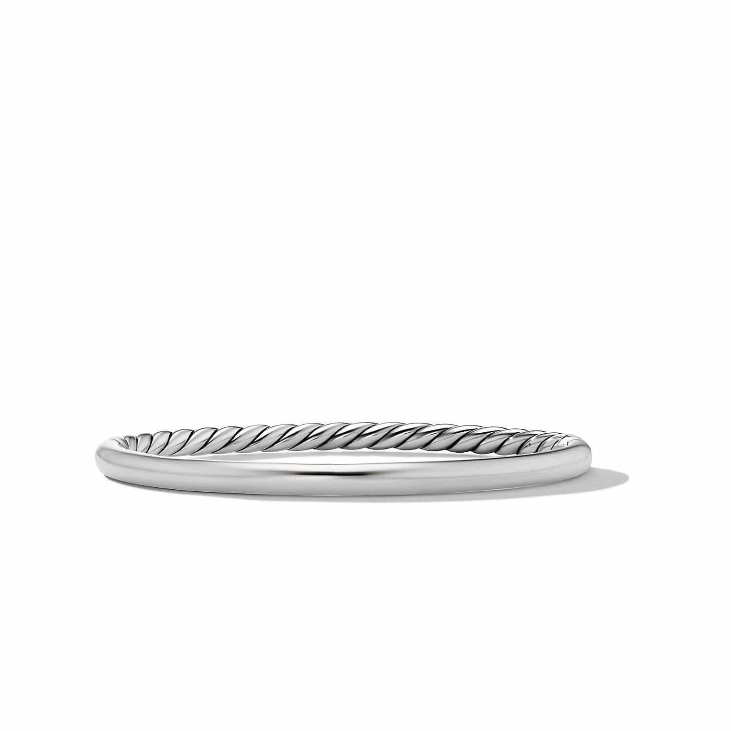Sculpted Cable and Smooth Bangle Bracelet Sterling Silver, Long's Jewelers