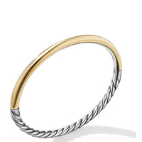 Sculpted Cable and Smooth Bangle Bracelet with 18K Yellow Gold, Long's Jewelers