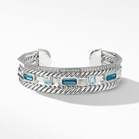 Stax Narrow Cuff Bracelet with Hampton Blue Topaz and Diamonds