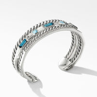 Stax Narrow Cuff Bracelet with Hampton Blue Topaz and Diamonds