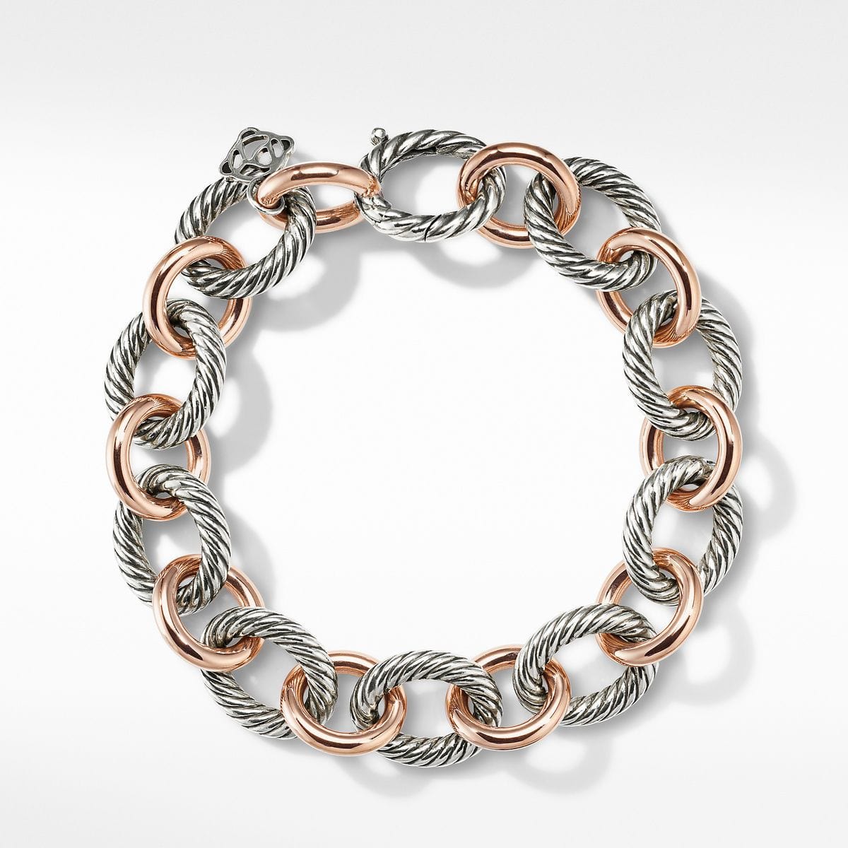 Large Oval Link Bracelet with 18K Rose Gold