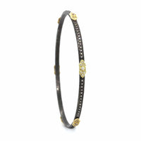 Armenta Sterling Silver and 18K Yellow Gold Diamond Bangle