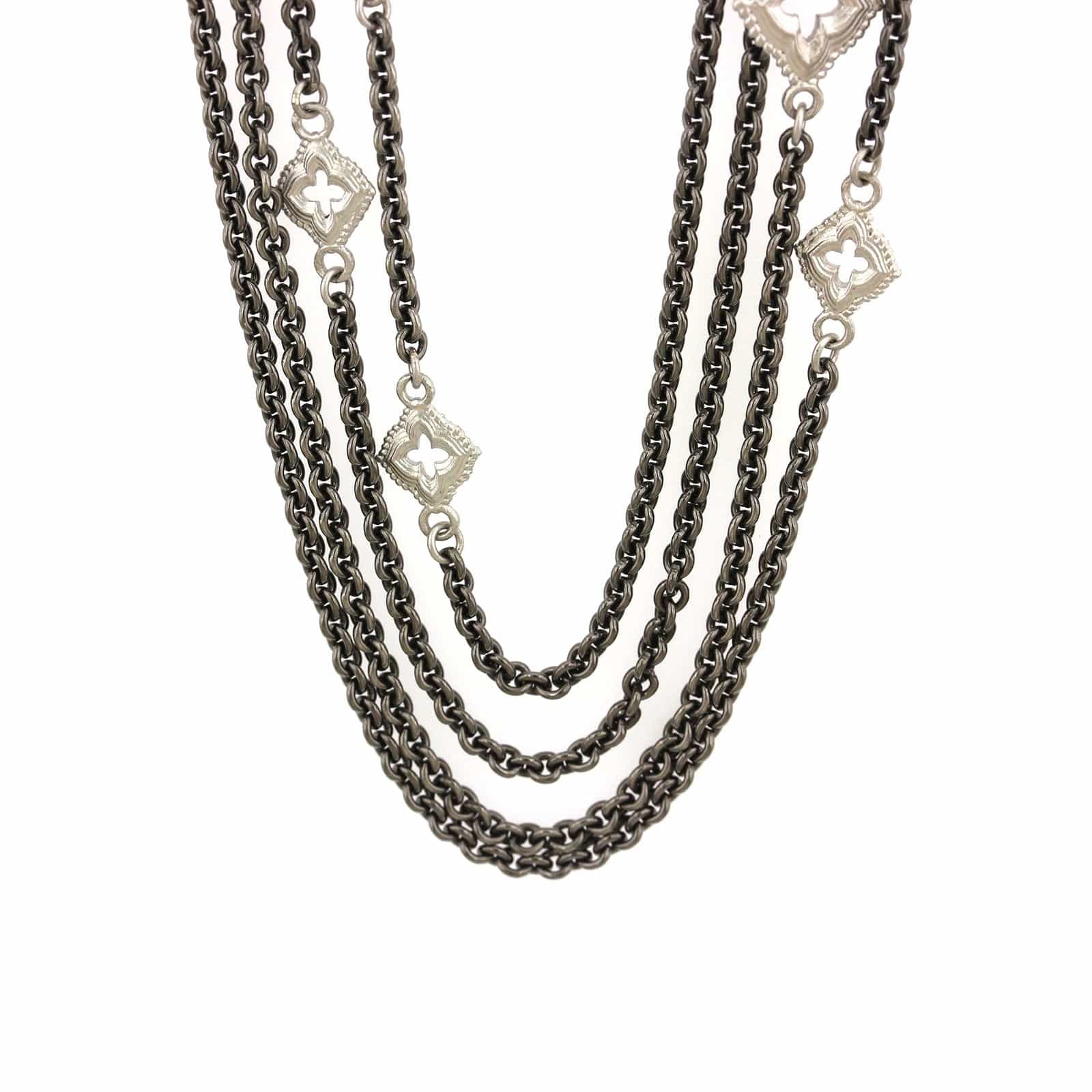 Sterling Silver Double Wrap Chain Necklace