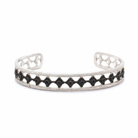 Sterling Silver Black Spinel Cuff Bracelet