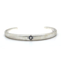 Adel Chefridi Sterling Silver Sapphire and Diamond Cuff Bracelet