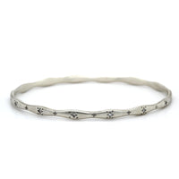 Adel Chefridi Sterling Silver Wavy Diamond Bangle Bracelet