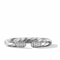 Cable Edge Bracelet in Recycled Sterling Silver with Pavé Diamonds, Long's Jewelers