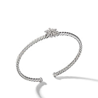 Starburst Center Station Bracelet with Pavé Diamonds, Sterling Silver, Long's Jewelers