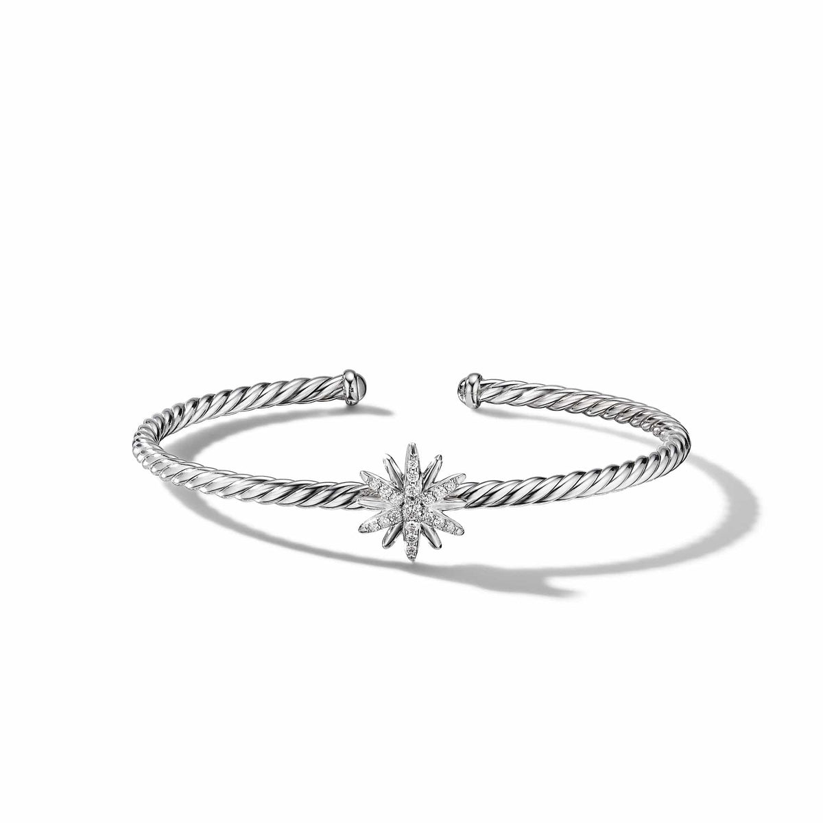 Starburst Center Station Bracelet with Pavé Diamonds, Sterling Silver, Long's Jewelers